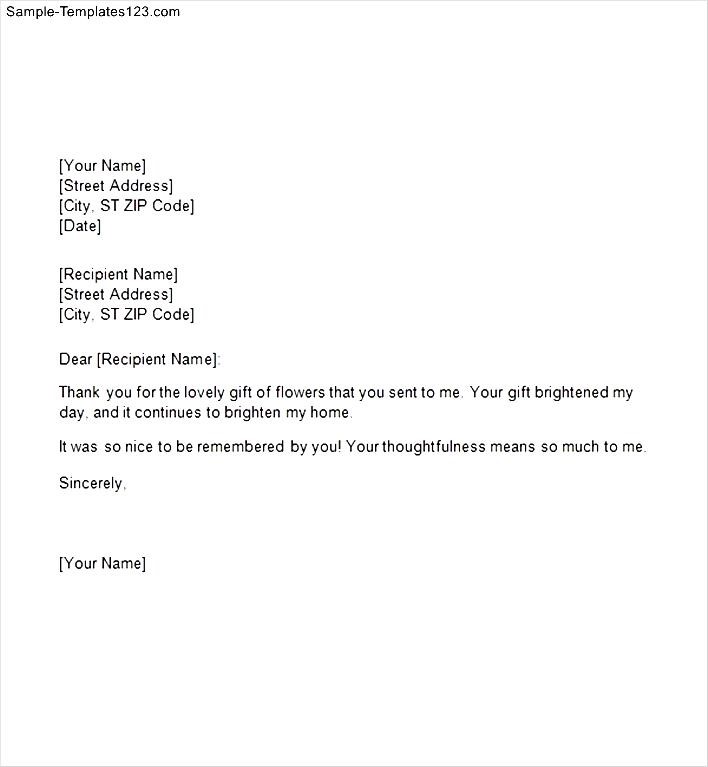 Thank You Letters for Gifts Example Sample Templates