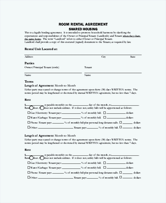 Basic Rental Agreement Template Sample Templates