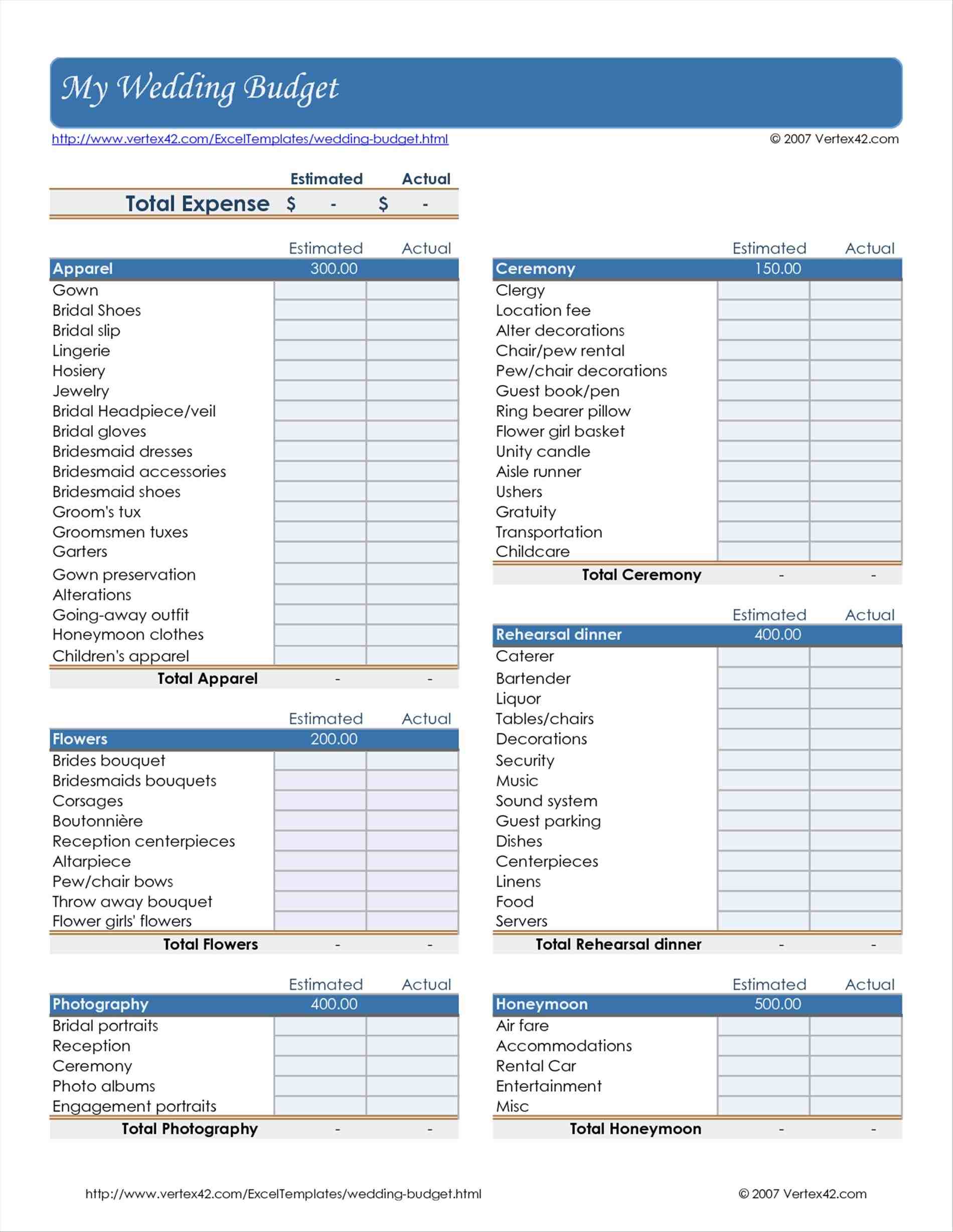 20+ Wedding Event Expense Calculator Worksheet Sample Templates