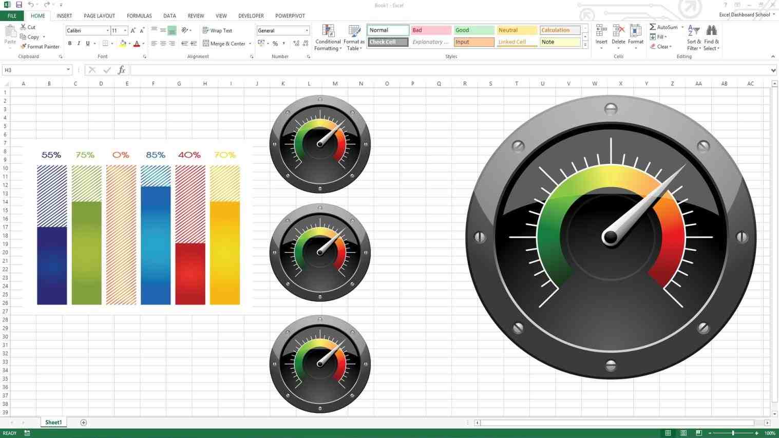 Free Excel Speedometer Dashboard Templates Printable Templates