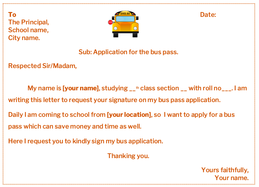 Application for Bus Pass for Students