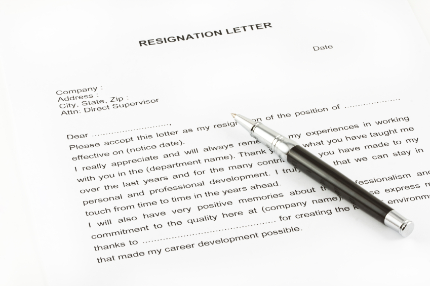Letter Of Resignation From Job Sample Templates
