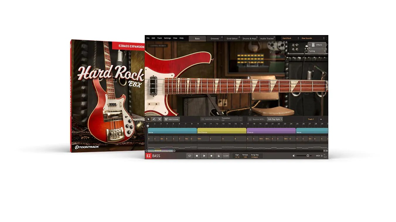 Toontrack release Hard Rock EBX for EZbass Sample Library Review