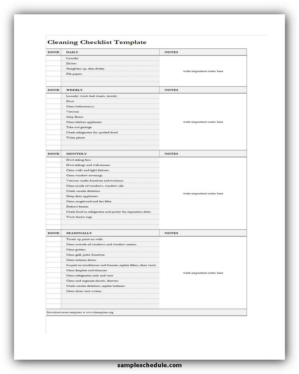 5+ Free Cleaning Checklist Template Excel sample schedule 5+ Free Cleaning Checklist Template Excel sample schedule