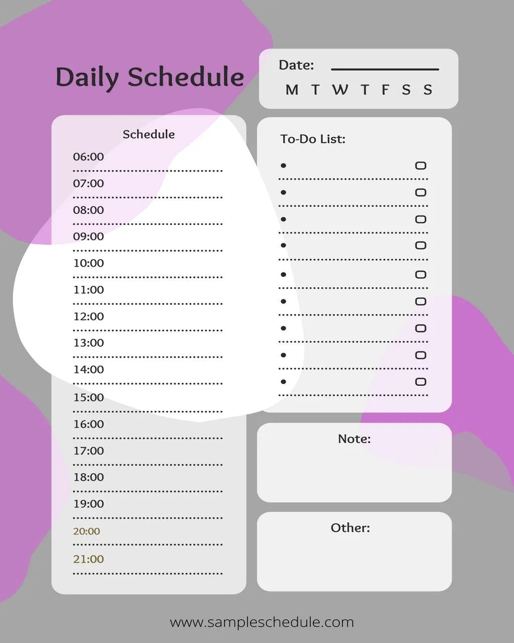 35+ Free Printable Schedule Templates - sample schedule