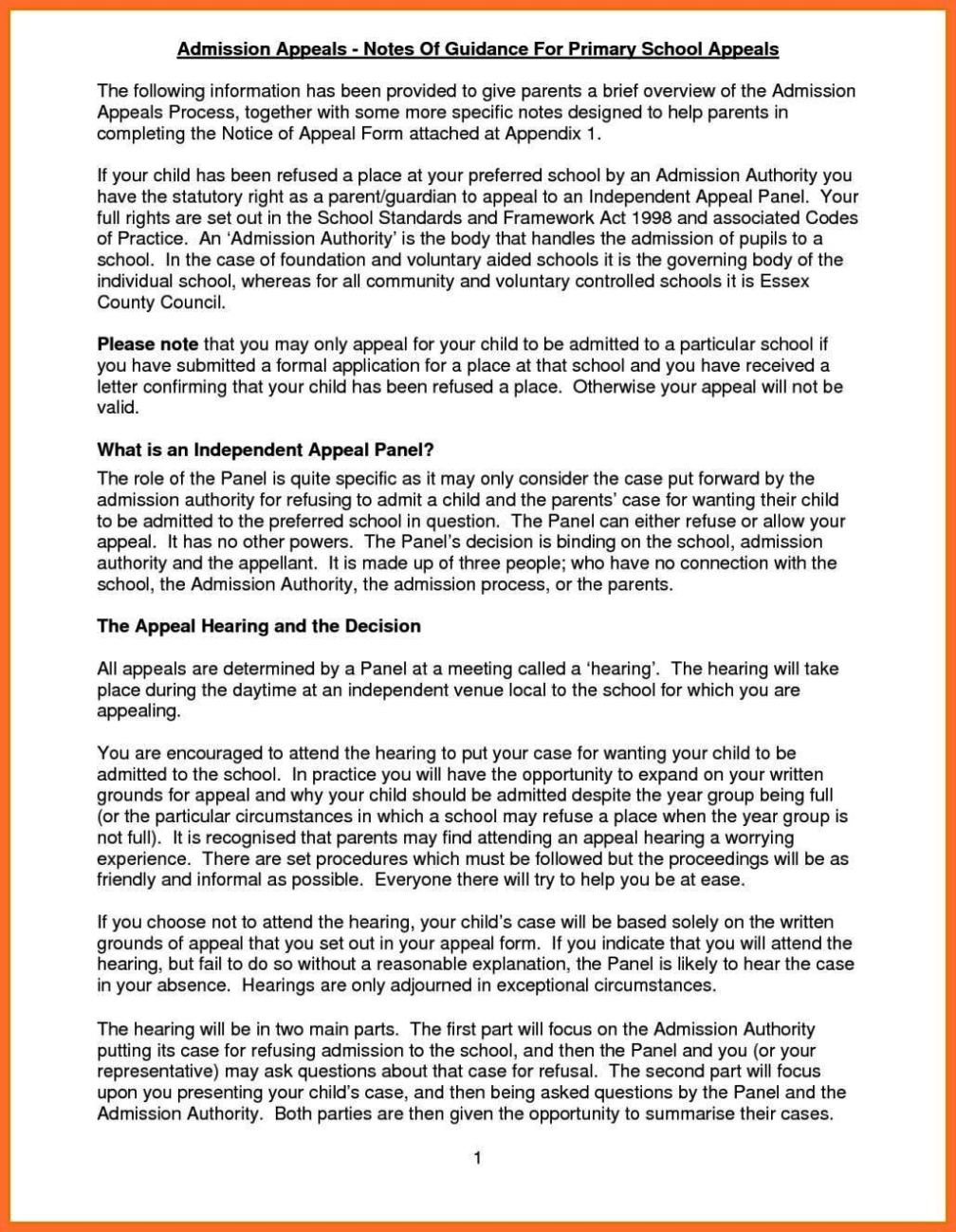 How To Write An Appeal Letter For School Admission SampleTemplatess