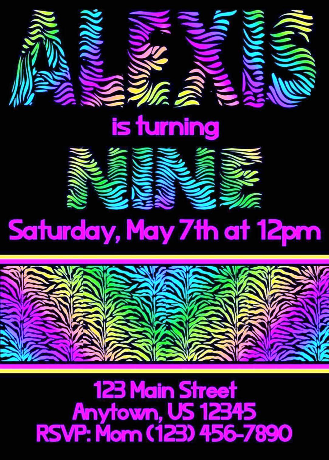 Neon Party Invitations Templates SampleTemplatess SampleTemplatess