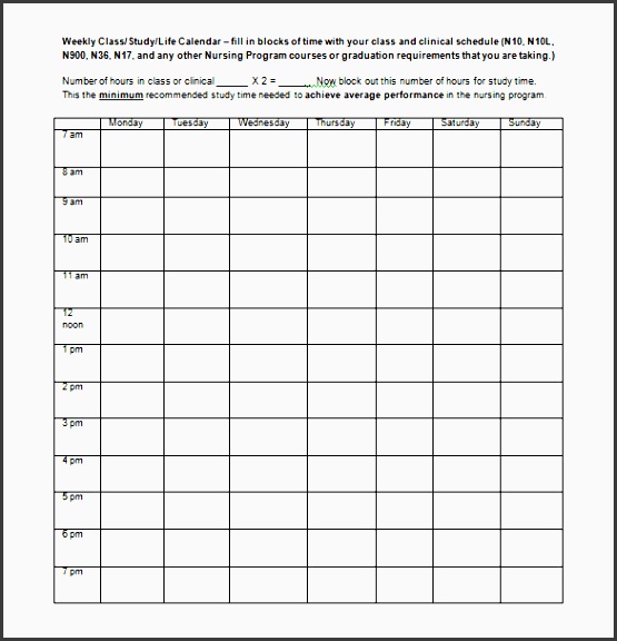 Weekly Schedule Templates Download Printable PDF