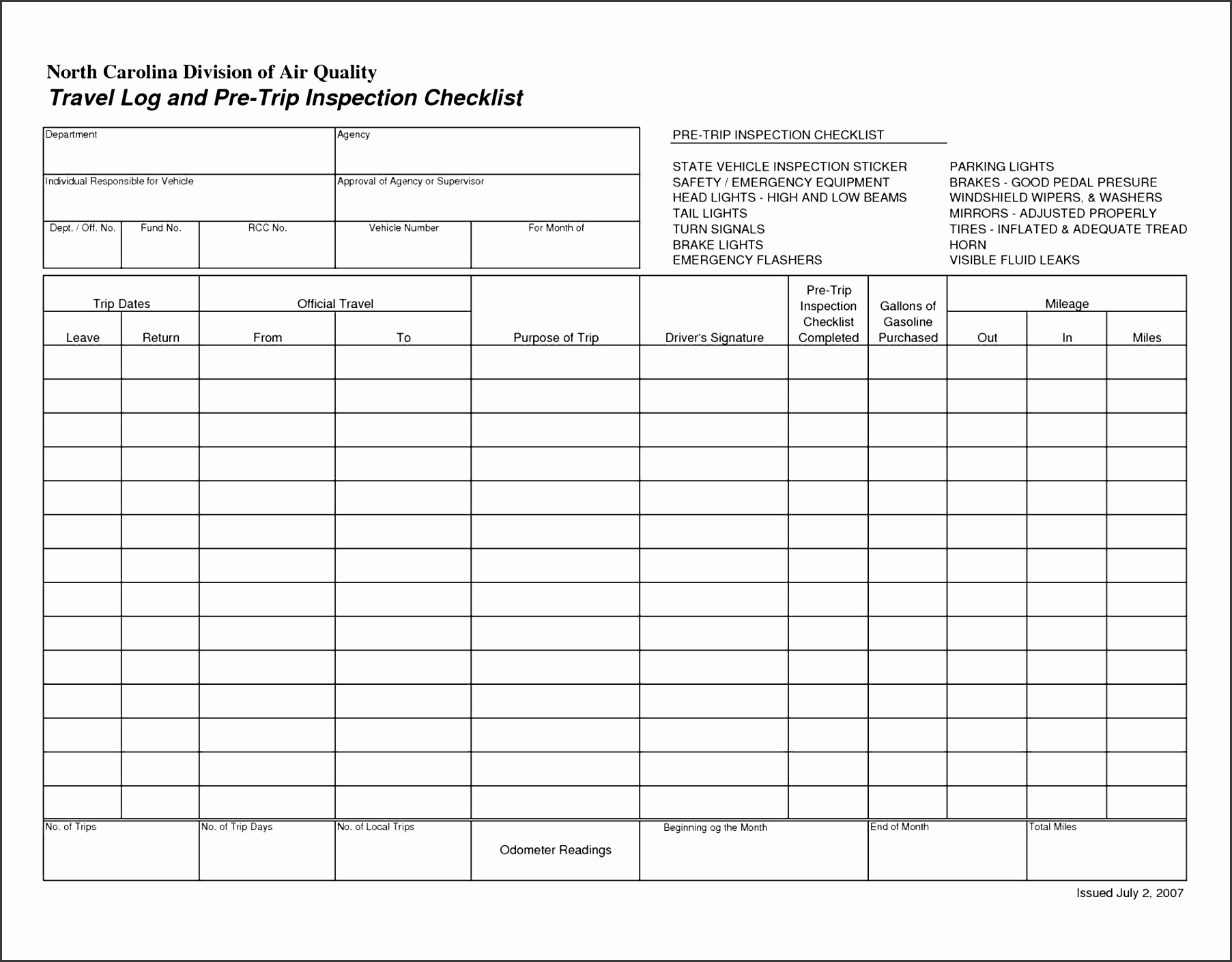 9 Vehicle Mileage Log Template In Word SampleTemplatess SampleTemplatess