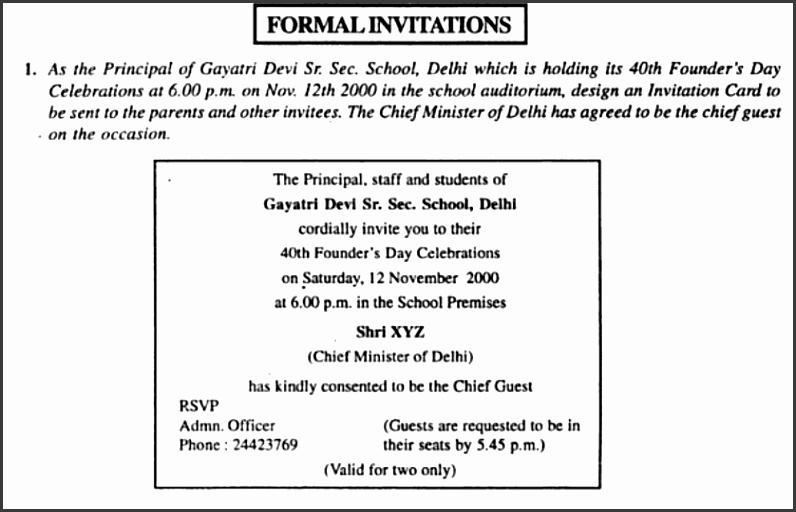 10 format Of formal Invitation for Class 12 SampleTemplatess