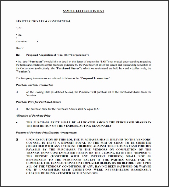 6 Free Letter Of Intent Template SampleTemplatess SampleTemplatess