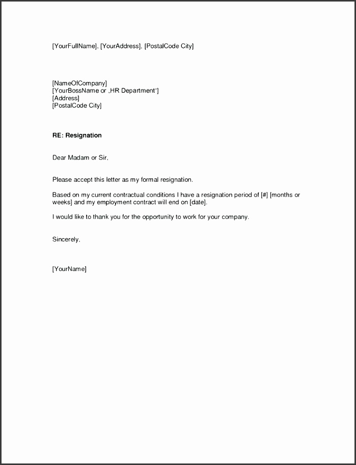 5 Letters Of Resignation Template SampleTemplatess SampleTemplatess