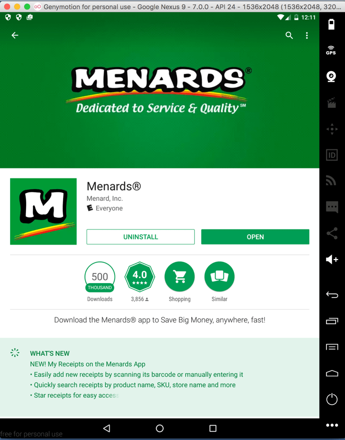 Menards Android Apps Password Exposure