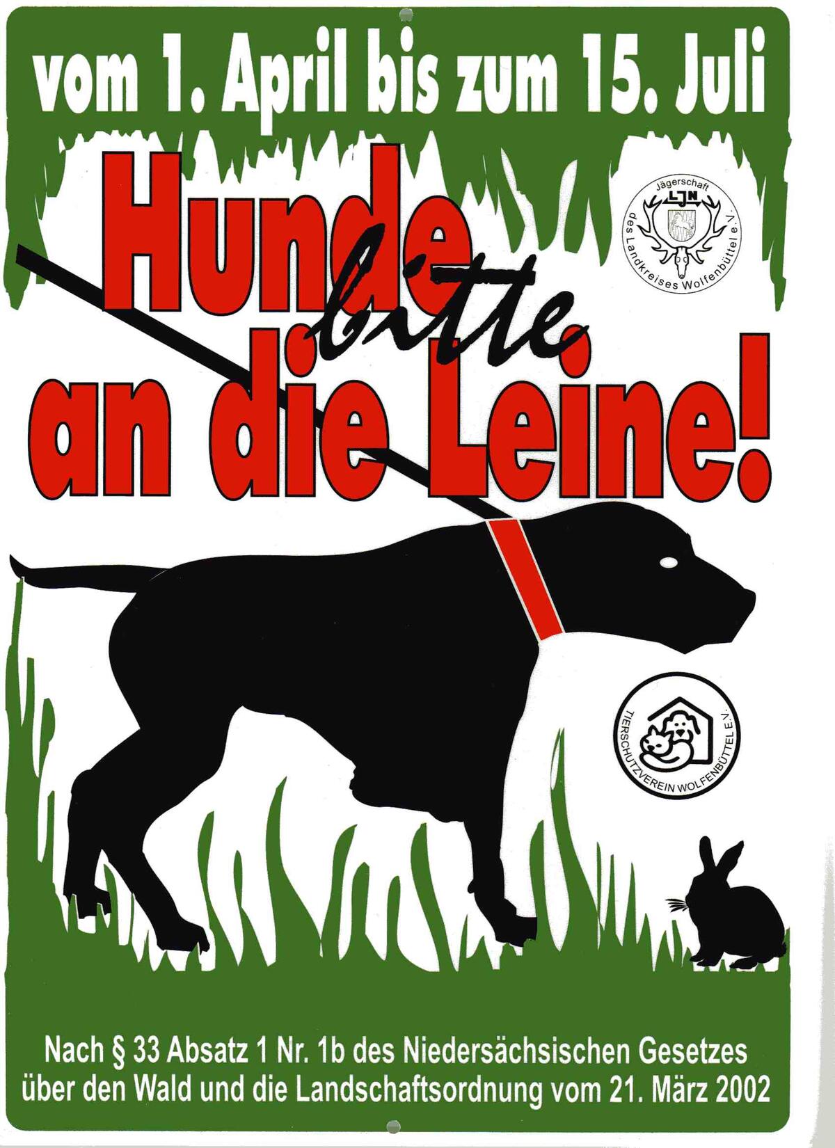 Anleinpflicht für Hunde 2018 / Oderwald