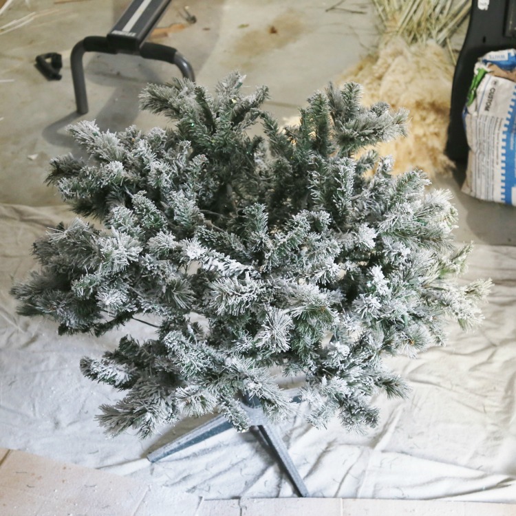 How to Flock a Christmas Tree and Greenery Sand and Sisal