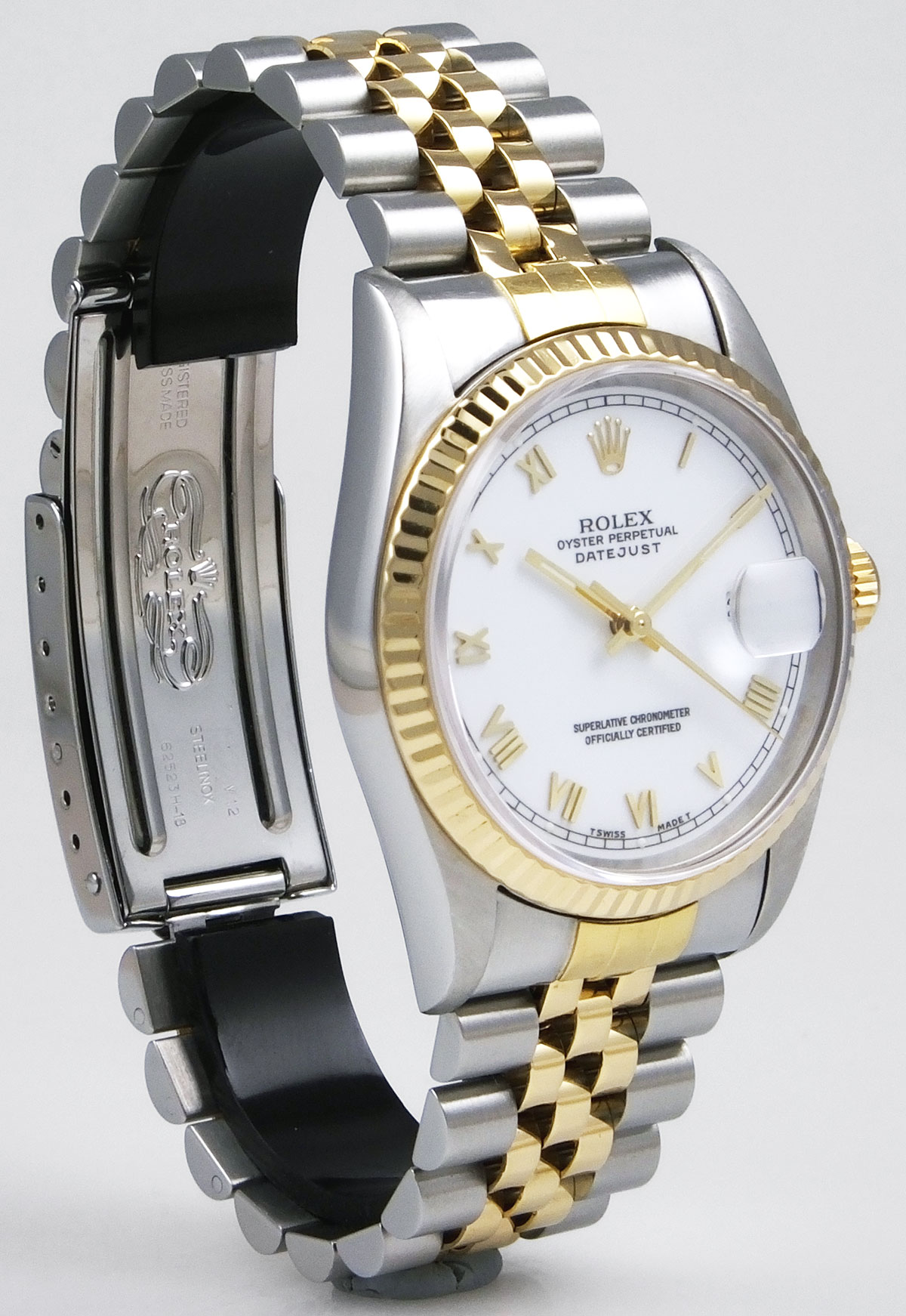 Rolex Oyster Perpetual (QuickSet) 18K/SS DateJust With Stunning White