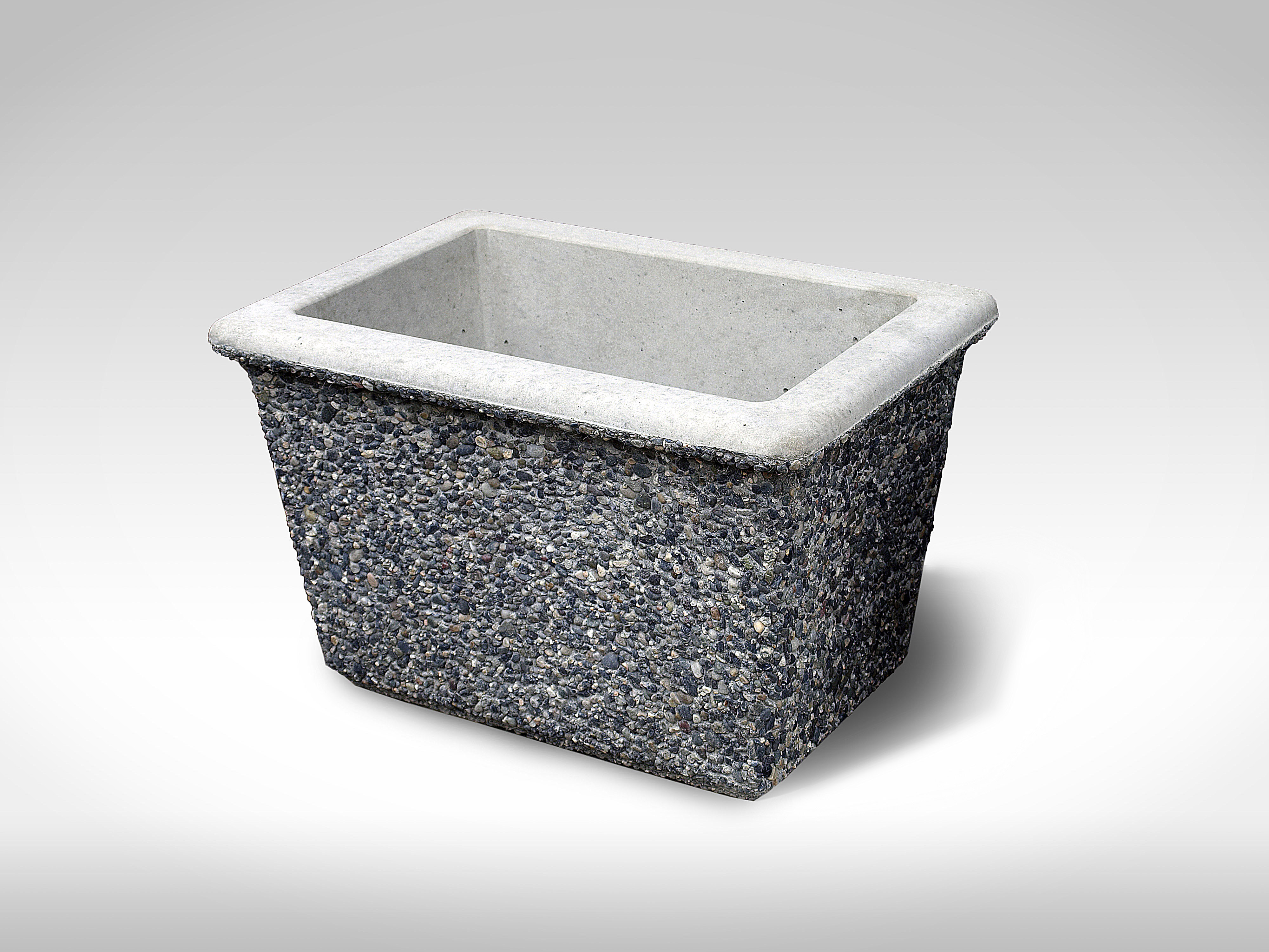 rectangular lipped RL19 exposed aggregate precast concrete planter