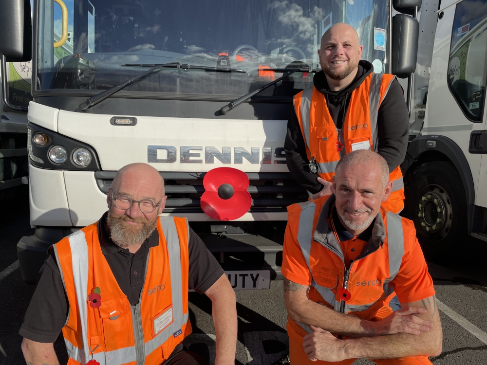 Waste vehicles wear poppies with pride Sandwell Council