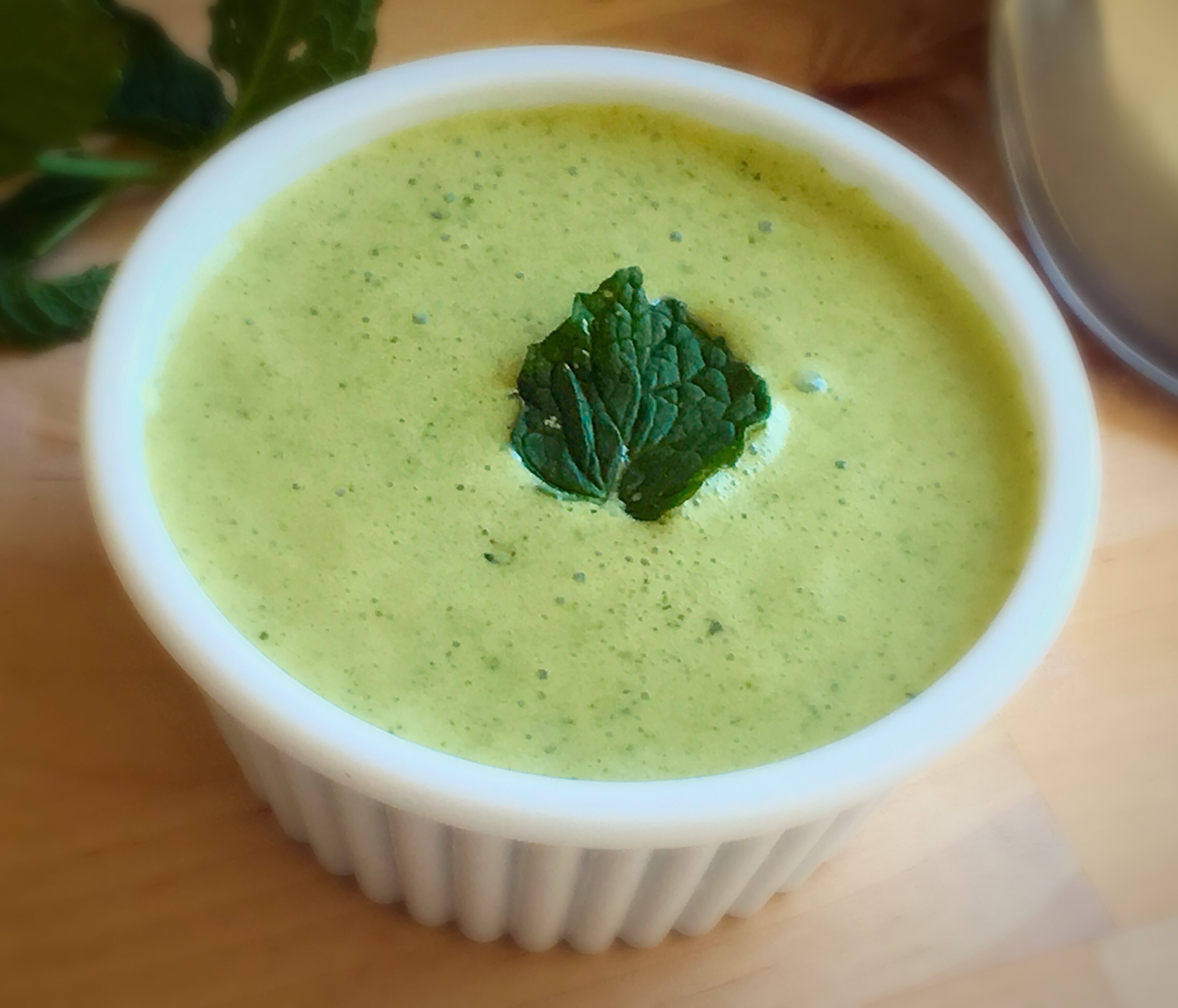 Mint raita recipe, Curd blended in mint mixture, How to make pudina rita Sandhya's recipes