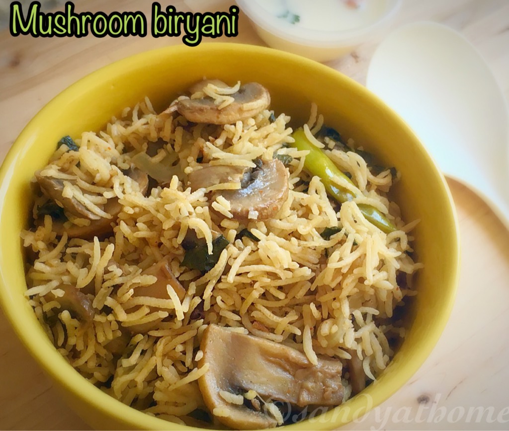 Mushroom biryani recipe, How to make mushroom biryani, South Indian