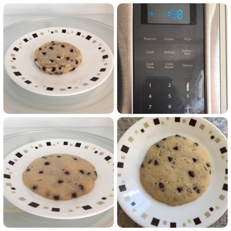 1 minute chocolate chip cookie, Instant microwave cookie Sandhya's recipes