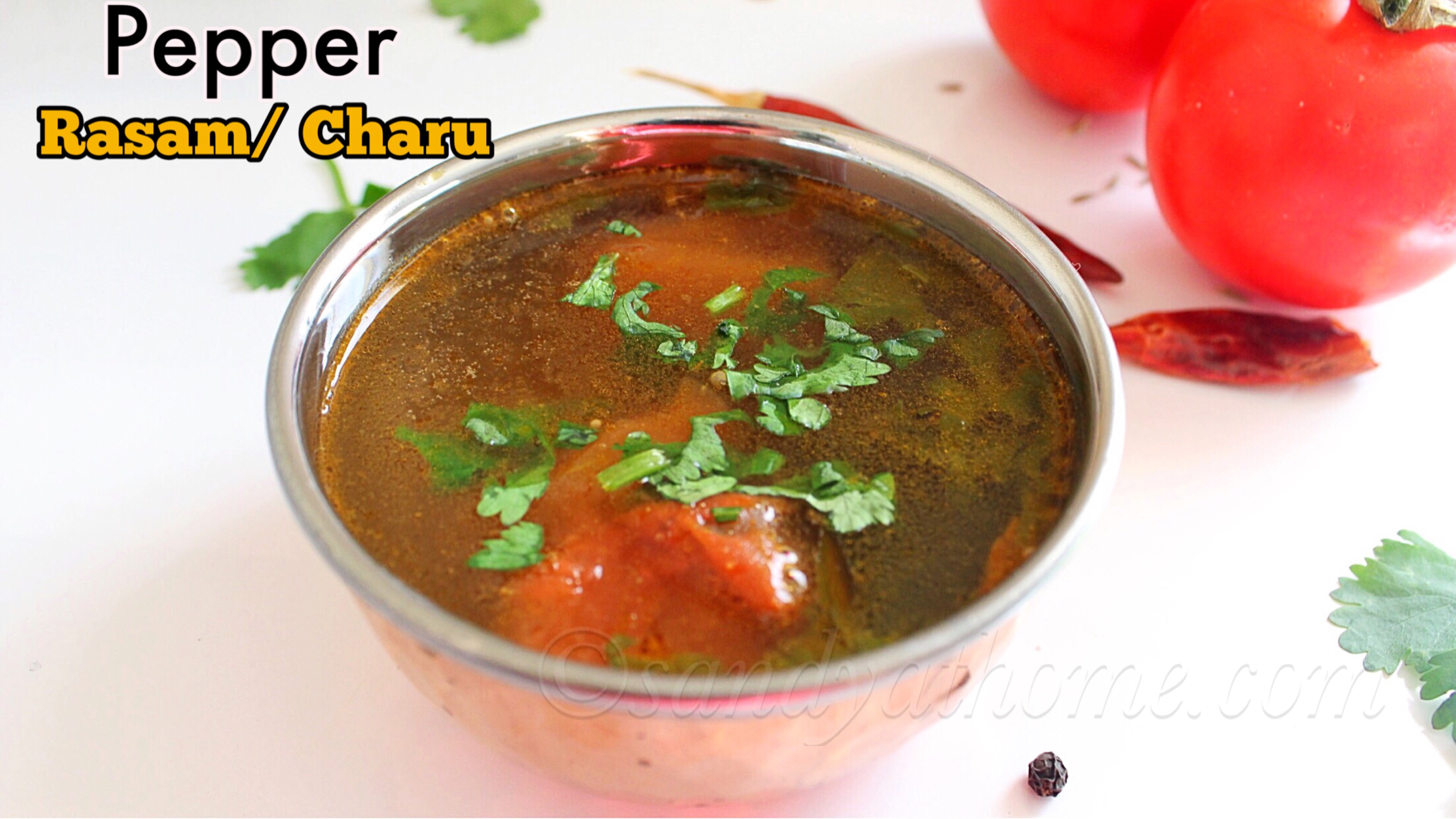 Pepper Rasam recipe, Milagu rasam, Miriyala Charu (with video