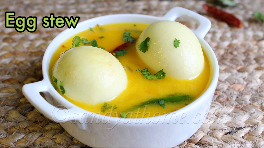 Egg stew recipe, Kerala style egg stew Sandhya's recipes
