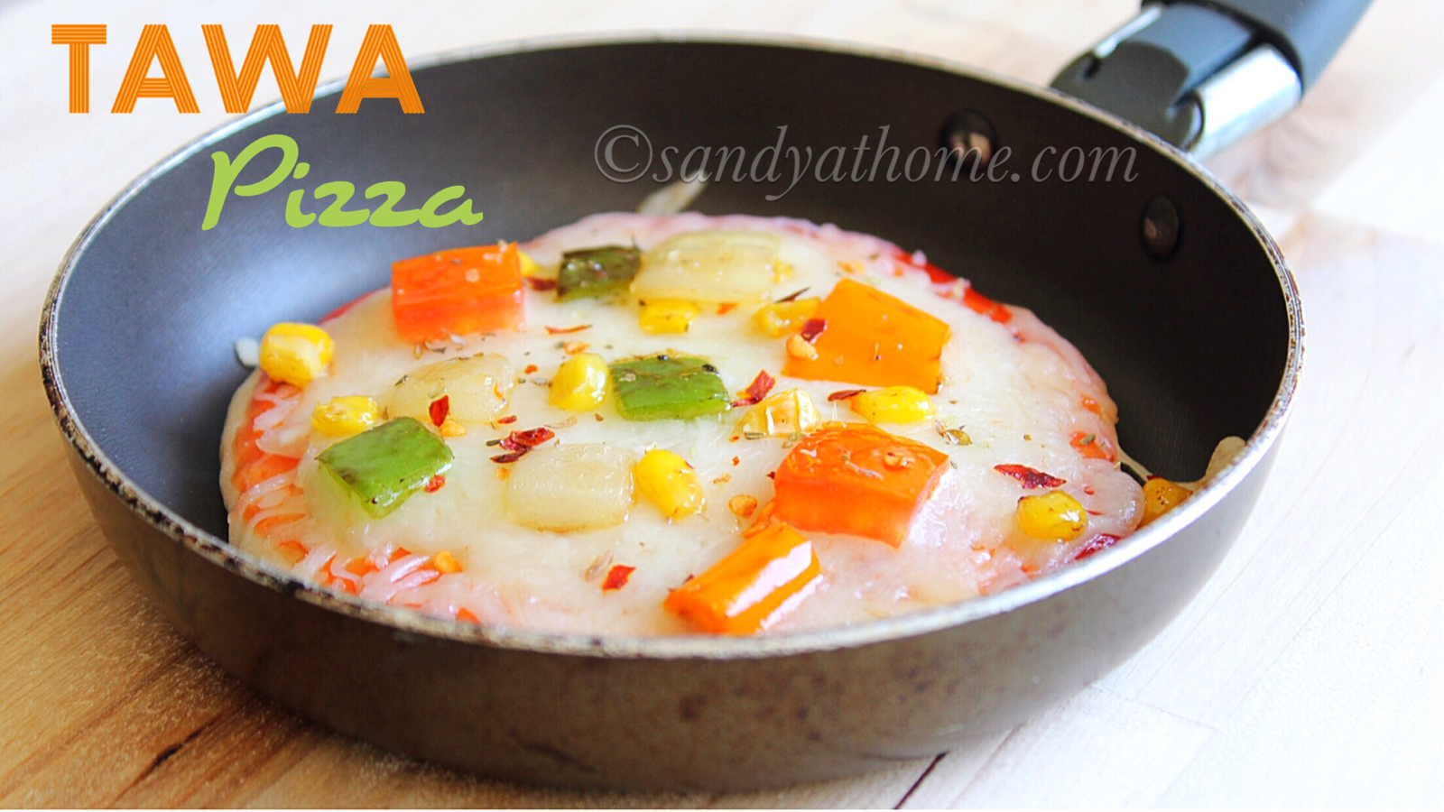 Tawa pizza, Stove top veg pizza, Pizza without oven Sandhya's recipes