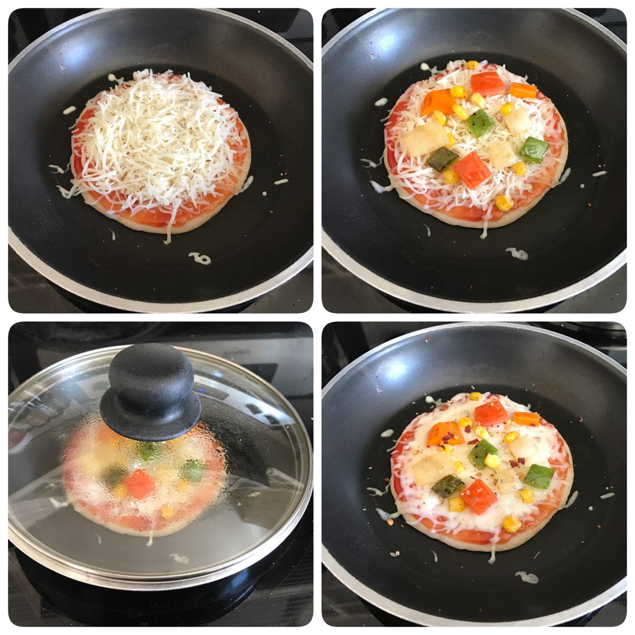 Tawa pizza, Stove top veg pizza, Pizza without oven Sandhya's recipes