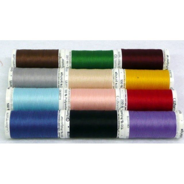 Gutermann All Sew Polyester Thread Assortment (12 Spools) SANE