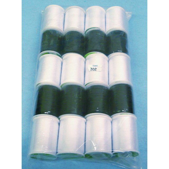 Polyester White/Black Thread SANE Sewing and Housewares