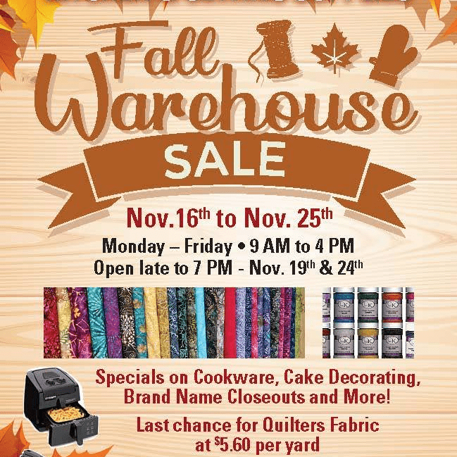 SANE Fall Warehouse Sale Continues This Week! SANE Sewing and Housewares