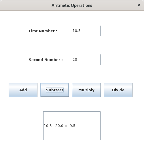 Java Program to Perform Menu Driven Arithmetic Operations using Switch