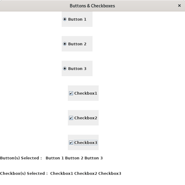 Java Program to Create Check Boxes and Radio Buttons Sanfoundry