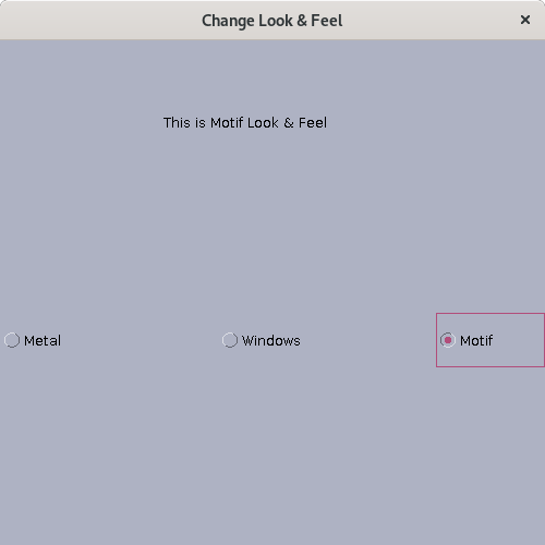 Java Program that Changes the Look and Feel of the Component Sanfoundry