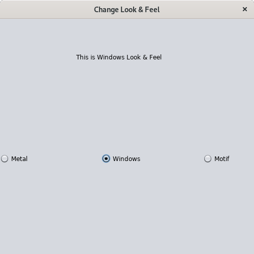 Java Program that Changes the Look and Feel of the Component Sanfoundry