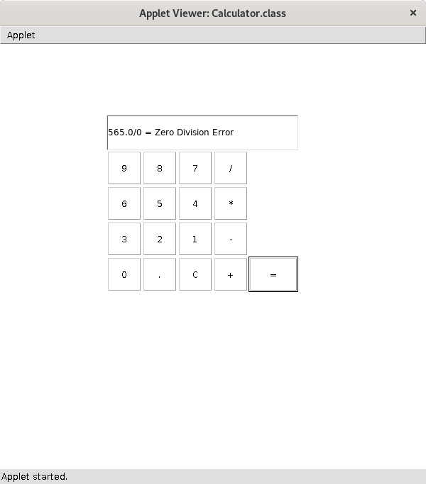Simple Calculator Program using Java Applet Sanfoundry