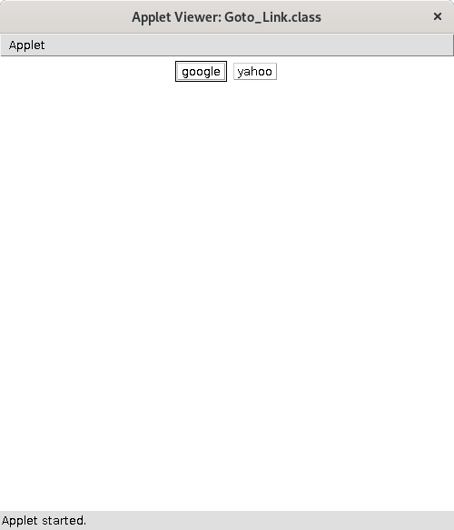 Java Program to Go To a Link using Applet Sanfoundry