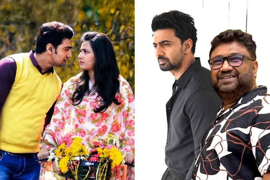 Dev, Rana Sarkar, Kaushik Ganguly forward of Dhumketu launch