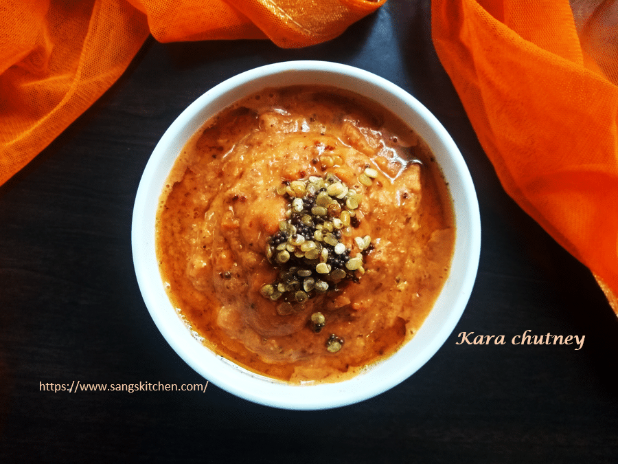 Kara chutney How to make kaara chutney for idlis sangskitchen