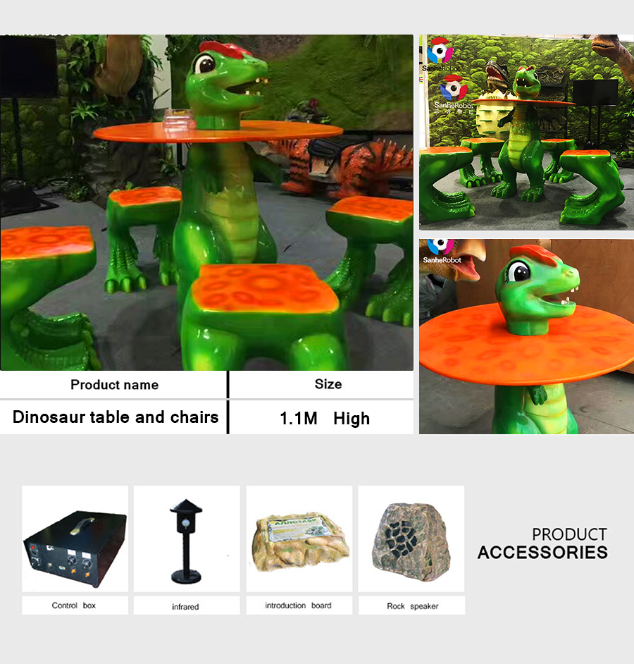 Wholesale Decorative cartoon characters fiberglass dinosaur table and