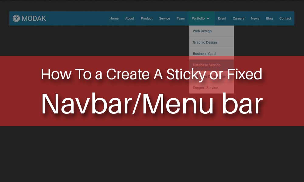 How To a Create Sticky or Fixed Navbar/Menu bar Sanjay  Designer