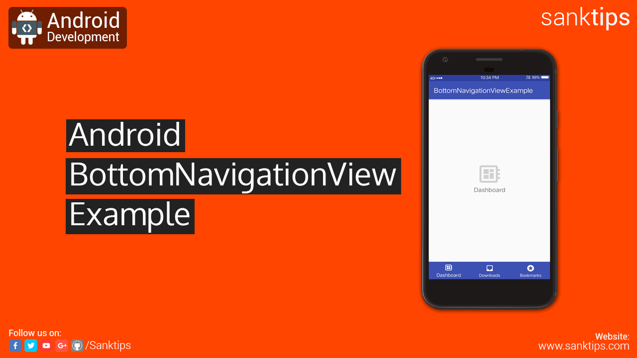 Android BottomNavigationView Example Sanktips