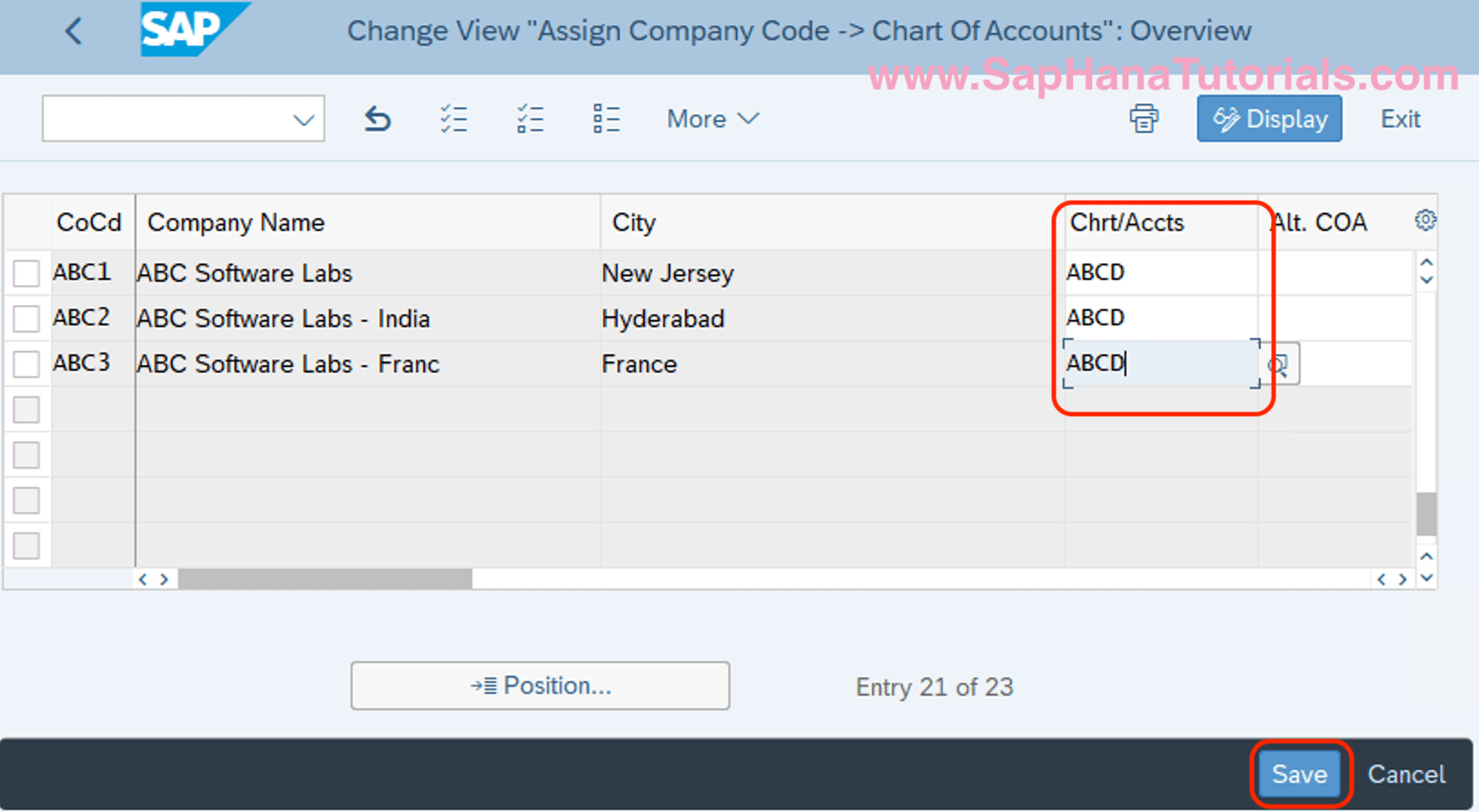 How to Assign Company Code to Chart of Accounts in SAP Hana