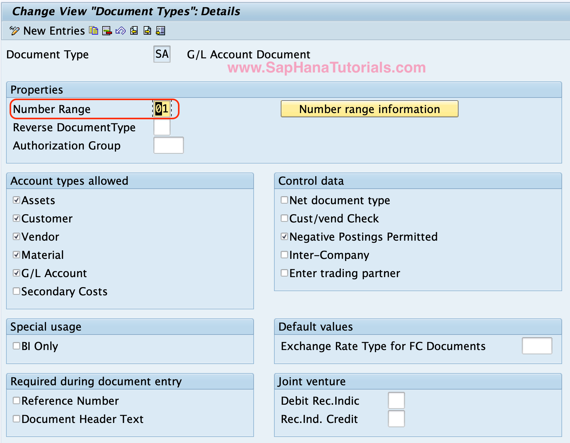 Maintain Number ranges for Accounting Documents in SAP SAP Hana Tutorials