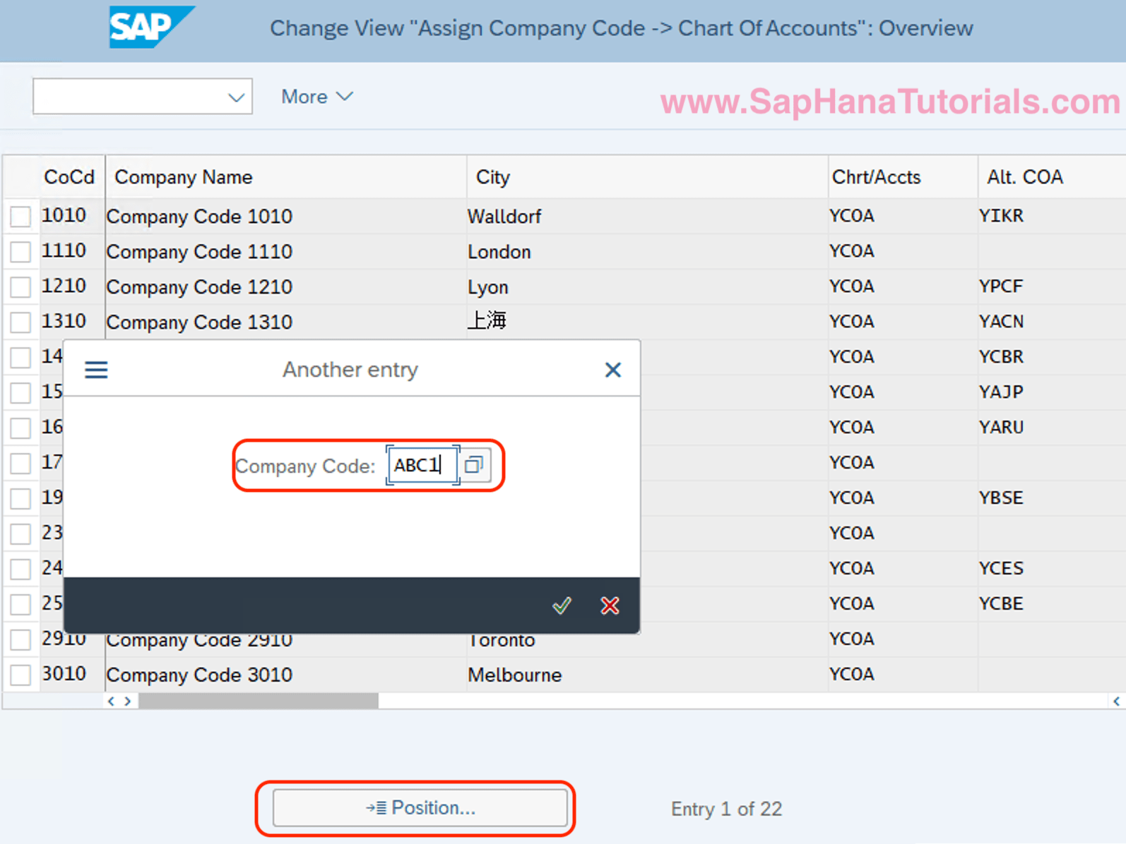 How to Assign Company Code to Chart of Accounts in SAP Hana