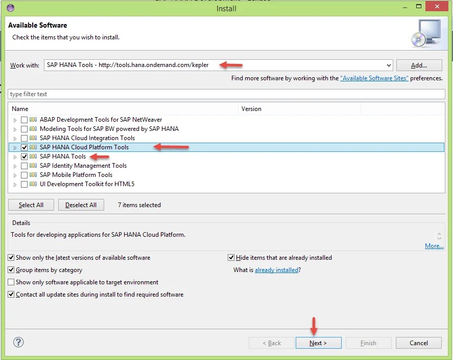 How to Install SAP HANA Tools in Eclipse or HANA Studio