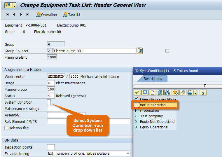 Equipment Task List in SAP PM