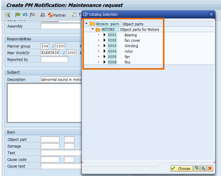 Concept of Catalog Profile in SAP PM SAPLoud