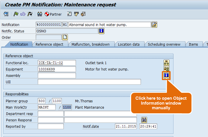 Important facts about Object Information key in SAP PM Important facts about Object Information key in SAP PM
